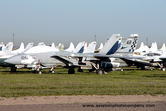 US Navy VF-211 Grumman F-14A Tomcat 158635 stored at AMARG Davis Monthan (2005)