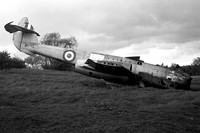 RAF Gloster Meteor T.7 WN310 at the Catterick Fire School (1976)