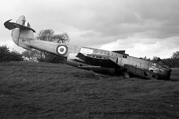 RAF Gloster Meteor T.7 WN310 at the Catterick Fire School (1976)