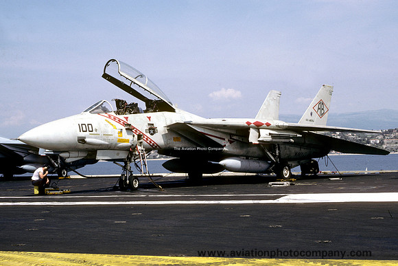 US Navy VF-102 Grumman F-14A Tomcat 159466/AB-100 on board USS America (1986)
