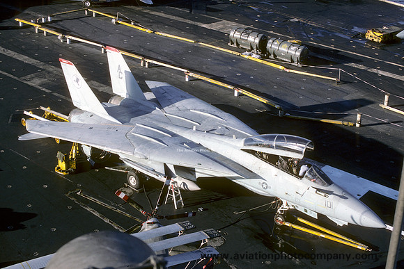 US Navy VF-14 Grumman F-14A Tomcat 159618/AC-101 on board USS John F. Kennedy (1986)