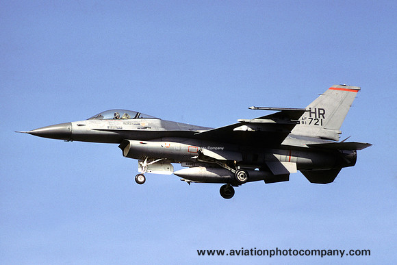 USAF 50 TFW 496 TFS General Dynamics F-16A Fighting Falcon 81-0721/HR (1986)