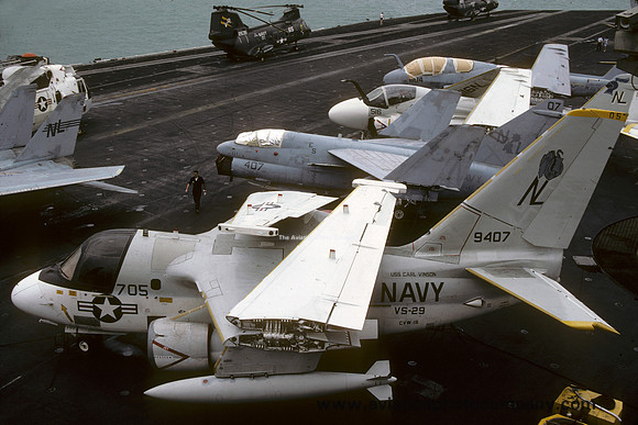 US Navy VS-29 Lockheed S-3A Viking 159407/NL-705 on board USS Carl Vinson (1987)