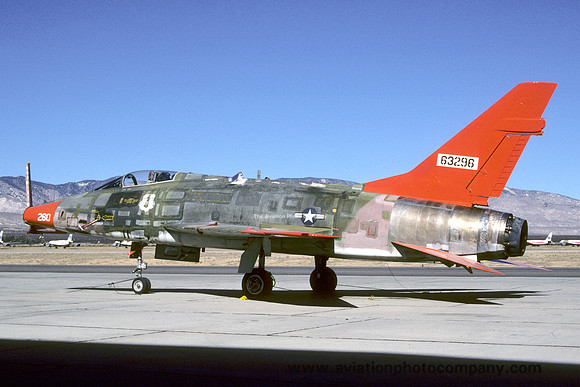 USAF North American QF-100D Super Sabre 56-3296 at Mojave (1986)