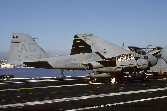 US Navy VA-75 Grumman A-6E Intruder 155678/AC-505 on board USS John F. Kennedy (1986)