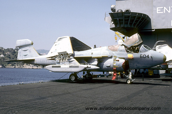 US Navy VAQ-133 Grumman EA-6B Prowler 161776/NH-604 on board USS Enterprise (1986)