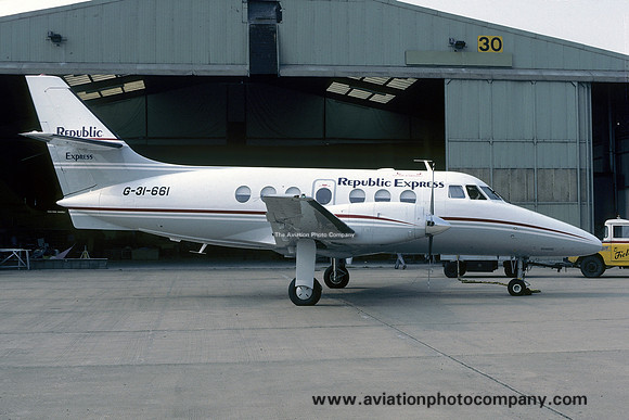 Republic Express BAe Jetstream 31 G-31-661 at East Midlands (1985)