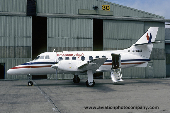 American Eagle BAe Jetstream 31 G-31-664 at East Midlands (1985)