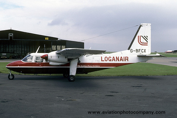 Loganair Britten Norman BN-2 Islander G-BFCX at East Midlands (1985)