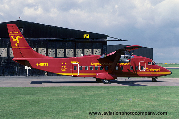 Manx Airlines Datapost Short SD-360 G-RMSS at East Midlands (1985)
