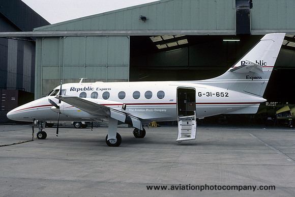 Republic Express BAe Jetstream 31 G-31-652 at East Midlands (1985)