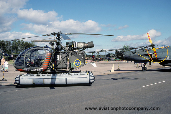 Swedish Air Force F7 Sud Alouette II Hkp2 02407/91 (1990)