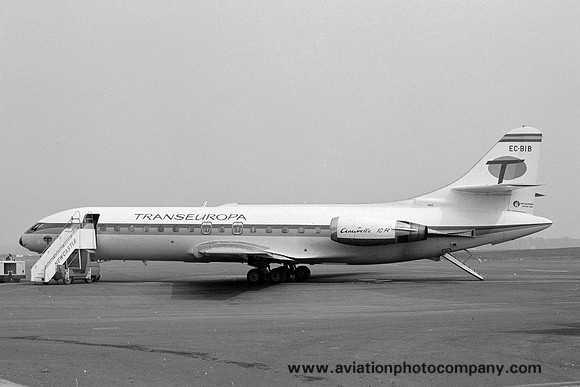 Transeuropa Sud Caravelle 10-R EC-BIB at Newcastle IAP (1979)
