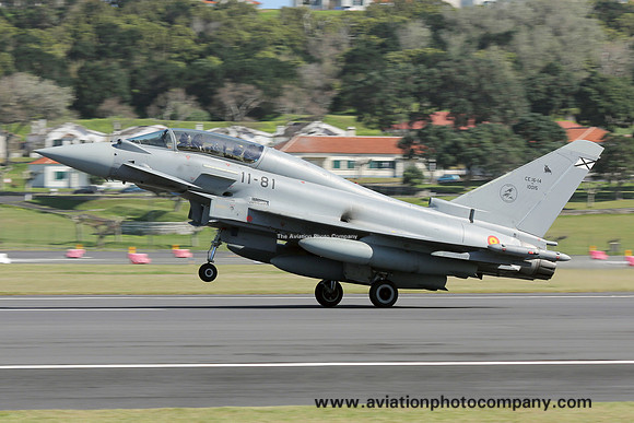 Spanish Air Force Ala 11 Eurofighter EF-2000(T) CE.16-14/11-81 at Lajes (2017)