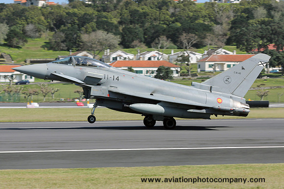 Spanish Air Force Ala 11 Eurofighter EF-2000 C.16-40/11-14 at Lajes (2017)