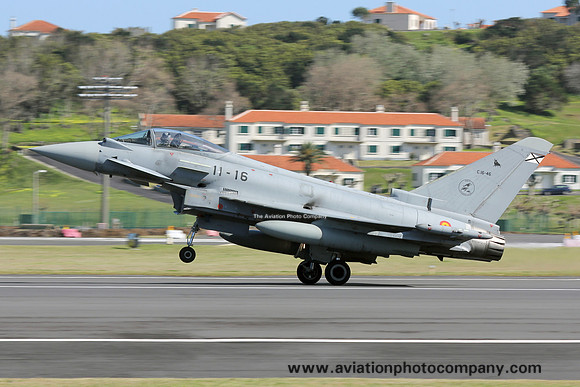 Spanish Air Force Ala 11 Eurofighter EF-2000 C.16-46/11-16 at Lajes (2017)