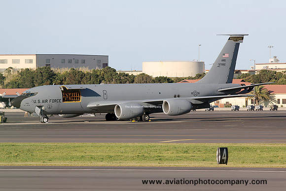 USAF Mississippi ANG 153 ARS Boeing KC-135R Stratotanker 63-7992 at Lajes (2017)