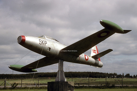 Danish Air Force Republic F-84G Thunderjet "SK-P" displayed at Skrydstrup (1990)