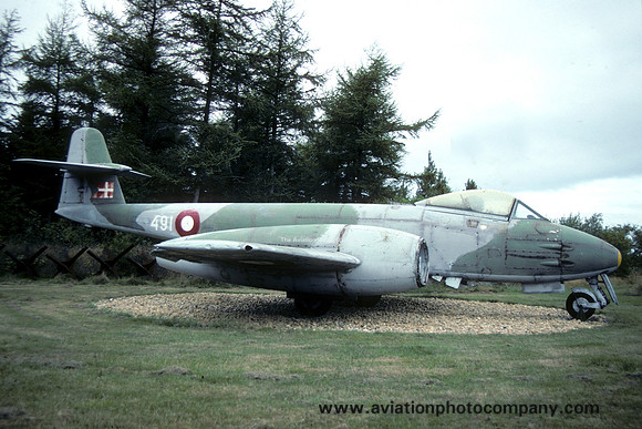 Danish Air Force Gloster Meteor F.8 491 displayed at Karup (1990)
