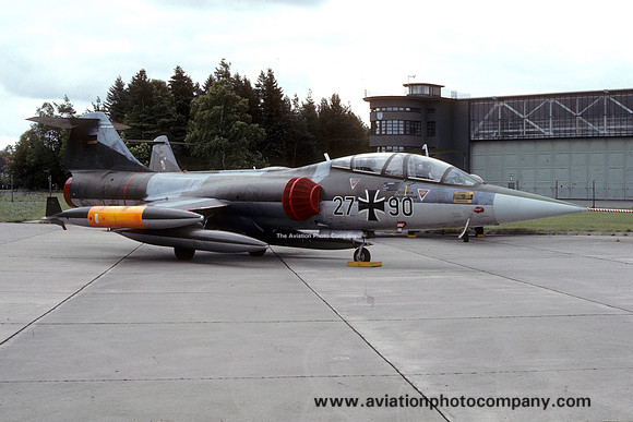 German Air Force Lockheed TF-104G Starfighter 27+90 stored at Fassberg (1990)