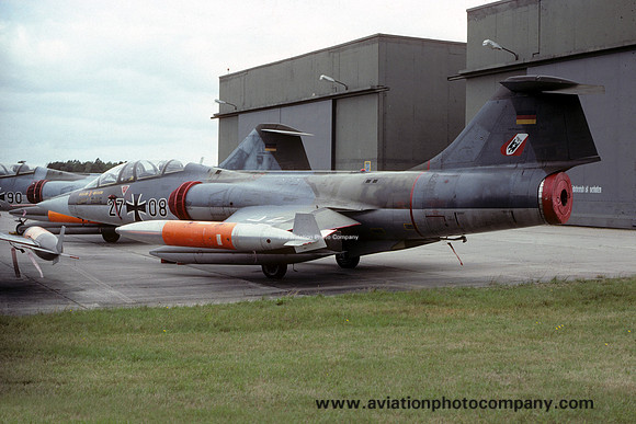 German Air Force JBG33 Lockheed TF-104G Starfighter 27+08 stored at Fassberg (1990)