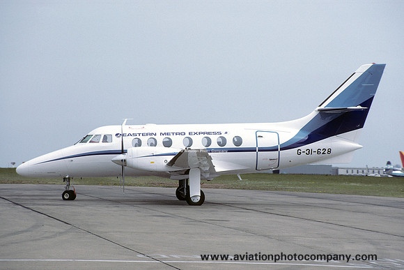 Eastern Metro Express BAe Jetstream 31 G-31-628 at East Midlands (1984)