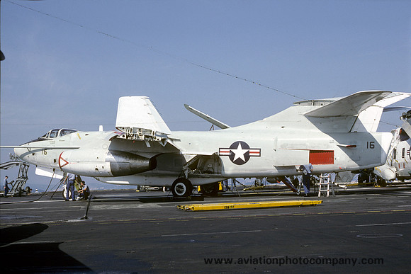 US Navy VQ-2 Douglas RA-3B Skywarrior 146954/16 on board USS Nimitz (1987)