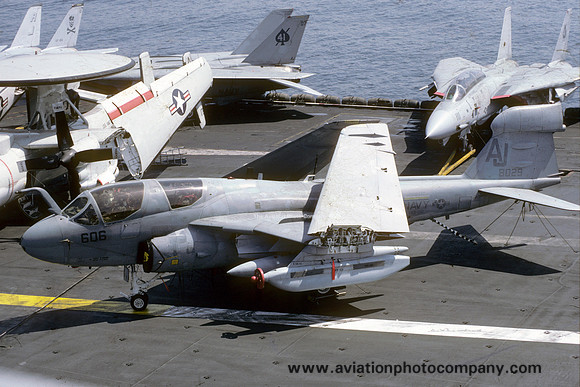 US Navy VAQ-138 Grumman EA-6B Prowler 158029/AJ-606 on board USS Nimitz (1987)