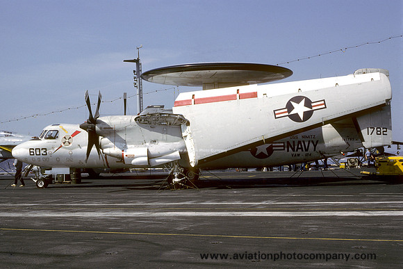 US Navy VAW-124 Grumman E-2C Hawkeye 161782/AJ-603 on board USS Nimitz (1987)