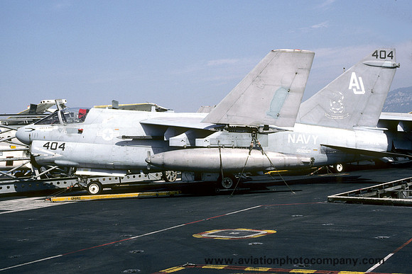 US Navy VA-86 LTV A-7E Corsair 159289/AJ-404 on board USS Nimitz (1987)