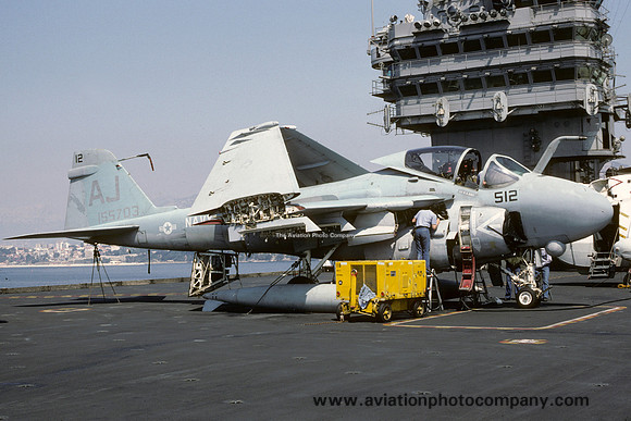 US Navy VA-35 Grumman A-6E Intruder 155703/AJ-512 on board USS Nimtz (1987)