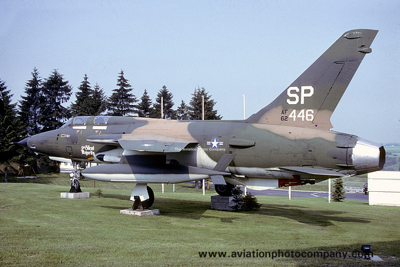 USAF Republic F-105G Thunderchief 62-4446/SP displayed at Spangdahlem (1987)