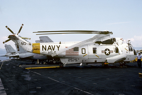 US Navy HS-2 Sikorsky SH-3H Sea King 212575/NG-610 on board USS Kitty Hawk (1987)