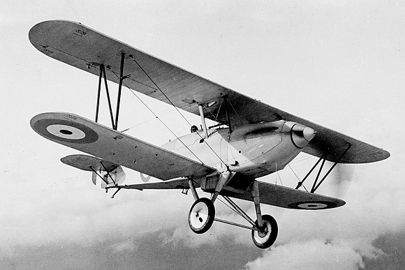 RAF Hawker Nimrod Biplane Air to Air