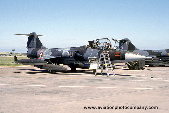 Italian Air Force 4 Stormo Lockheed TF-104G Starfighter MM54251/4-34 at RAF Lossiemouth (1989)
