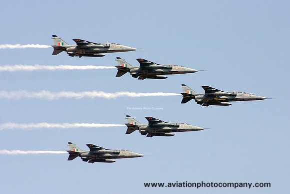 Indian Air Force Sepecat Jaguar formation at Aero India (2009)