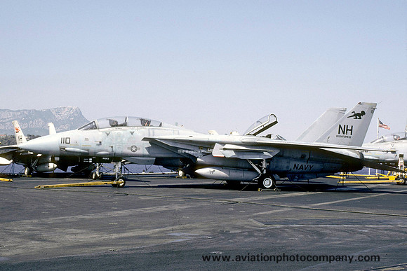 US Navy VF-110 Grumman F-14A Tomcat 159844/NH-110 on board USS Enterprise (1986)