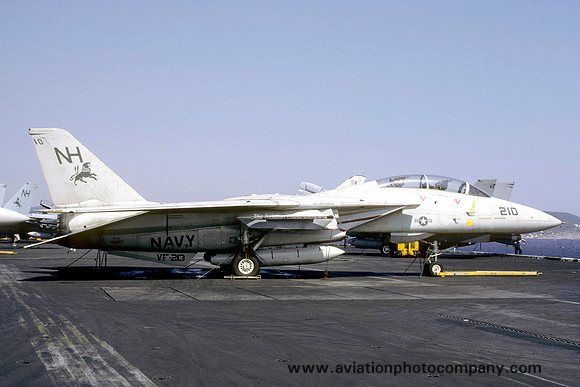 US Navy VF-213 Grumman F-14A Tomcat 159857/NH-210 on board USS Enterprise (1986)