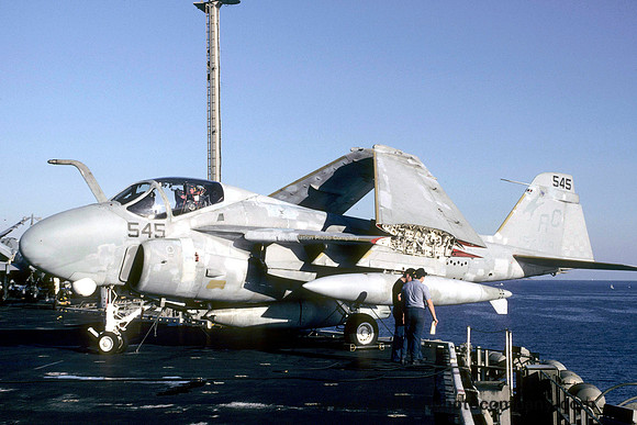 US Marines VMA(AW)-533 Grumman A-6E Intruder 154169/AC-545 on board USS John F Kennedy (1986)