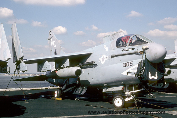 US Navy VA-37 LTV A-7E Corsair 160550/AE-306 on board USS Forrestal (1987)