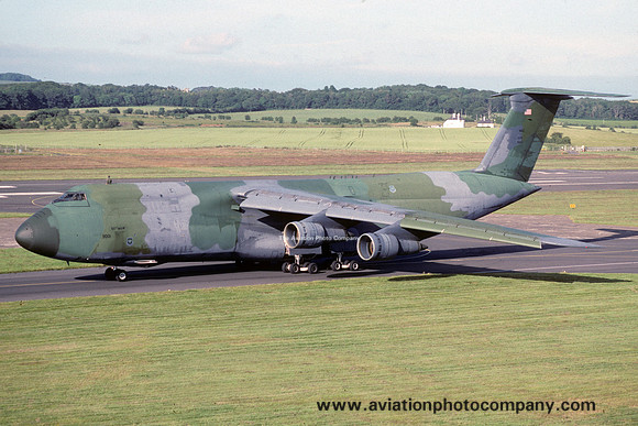 USAF 60 MAW Lockheed C-5A Galaxy 69-0001 at Prestwick (1990)