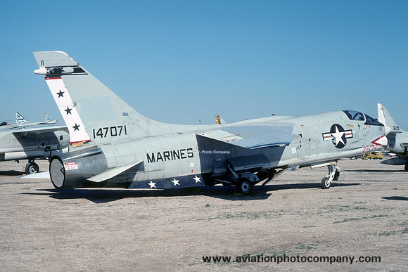 US Marines Chance F-8H Crusader 147071 stored at MASDC Davis Monthan (1977)