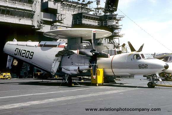 US Navy VAW-112 Grumman E-2C Hawkeye 161229/NG-602 on board USS Kitty Hawk (1987)