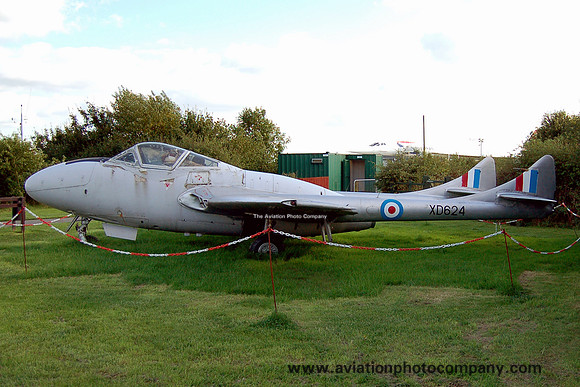 RAF De Havilland Vampire T.11 XD624 at the Manchester Airport Viewing Park (2006)