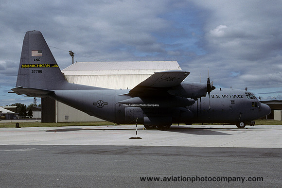 USAF Michigan ANG 171st Airlift Squadron Lockheed C-130E Hercules 63-7786 at RIAT Fairford (2003)