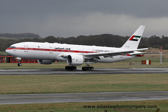 Abu Dhabi Amiri Flight Boeing 777-2ANER A6-ALN at Prestwick (2017)