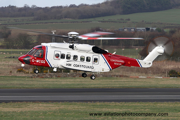 Bristow Helicopters/HM Coastguard Sikorsky S-92A G-MCGG at Prestwick (2017)