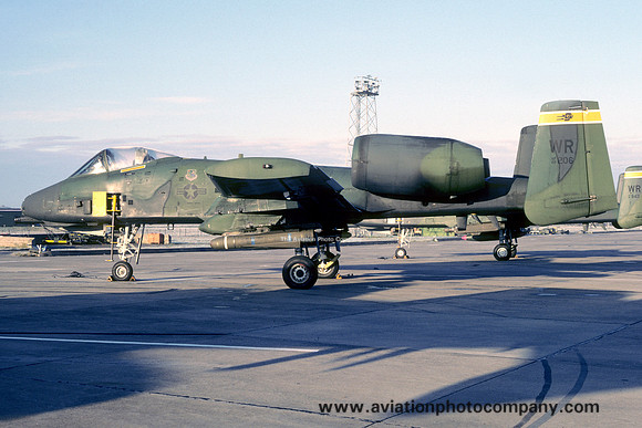 USAF 81st Tactical Fighter Wing 92nd Tactical Fighter Squadron Fairchild A-10A Thunderbolt 80-0206/WR at RAF Lossiemouth (1987)