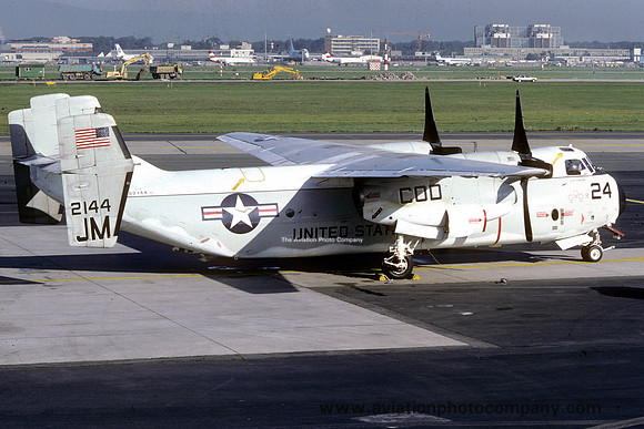 US Navy VR-24 Grumman C-2A Greyhound 162144/JM-24 at Rhein Main (1987)