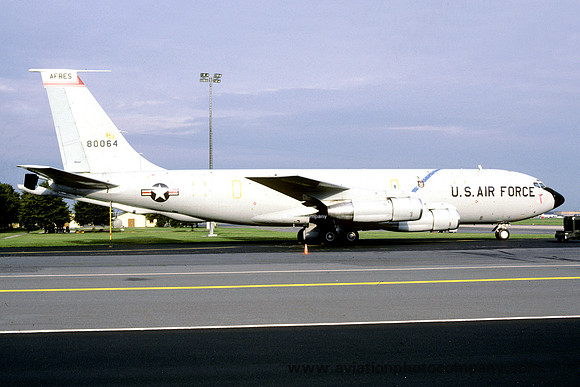 USAF AFRes 314th Air Refueling Squadron Boeing KC-135E Stratotanker 58-0064 at Rhein Main (1987)